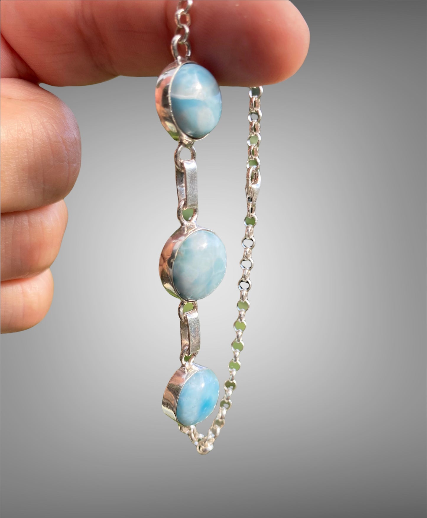 Ocean Blue Larimar & Sterling Bracelet sold