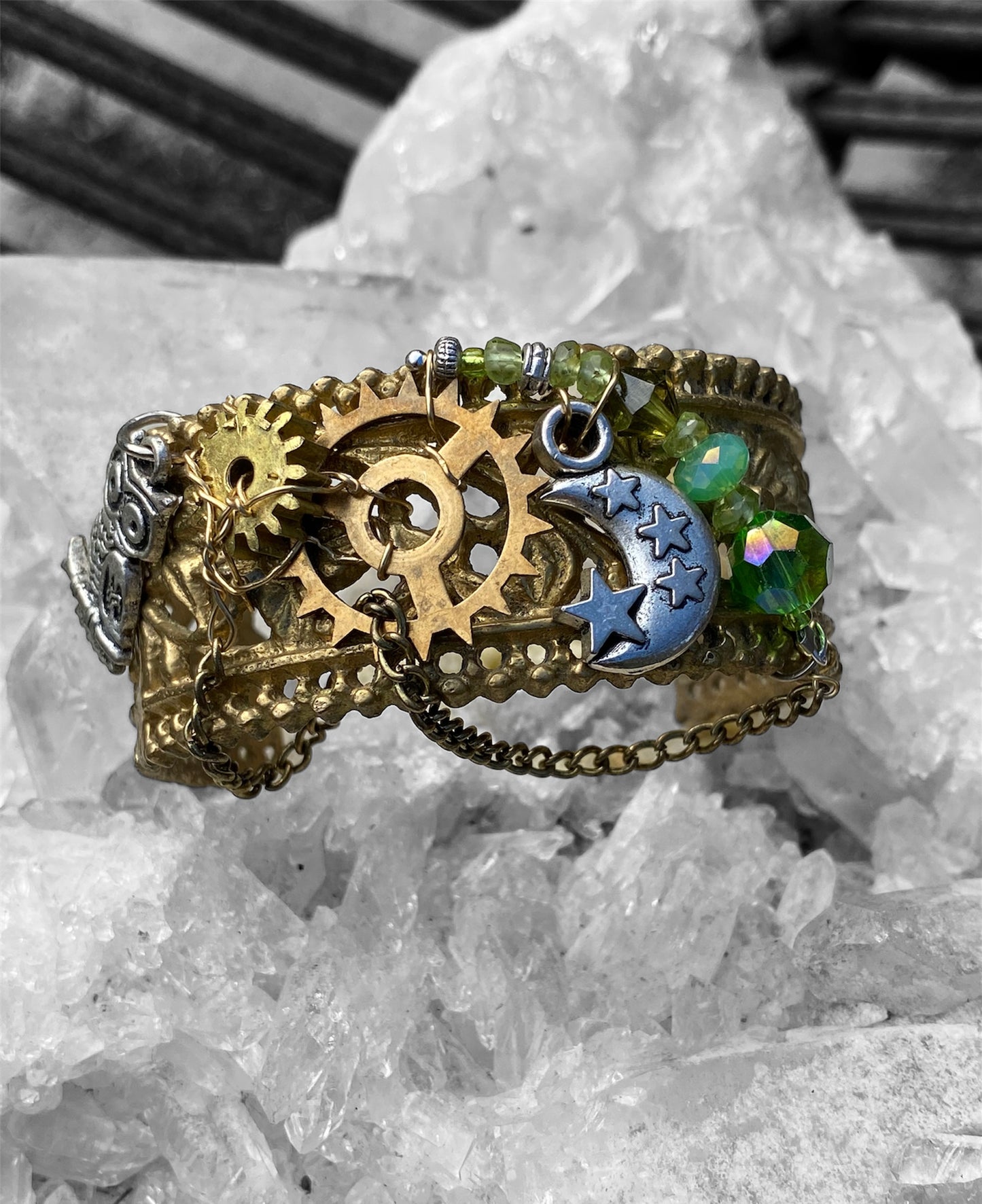 Steampunk Gold Tone Cuff