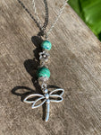 Azurite Malachite Dragonfly Necklace