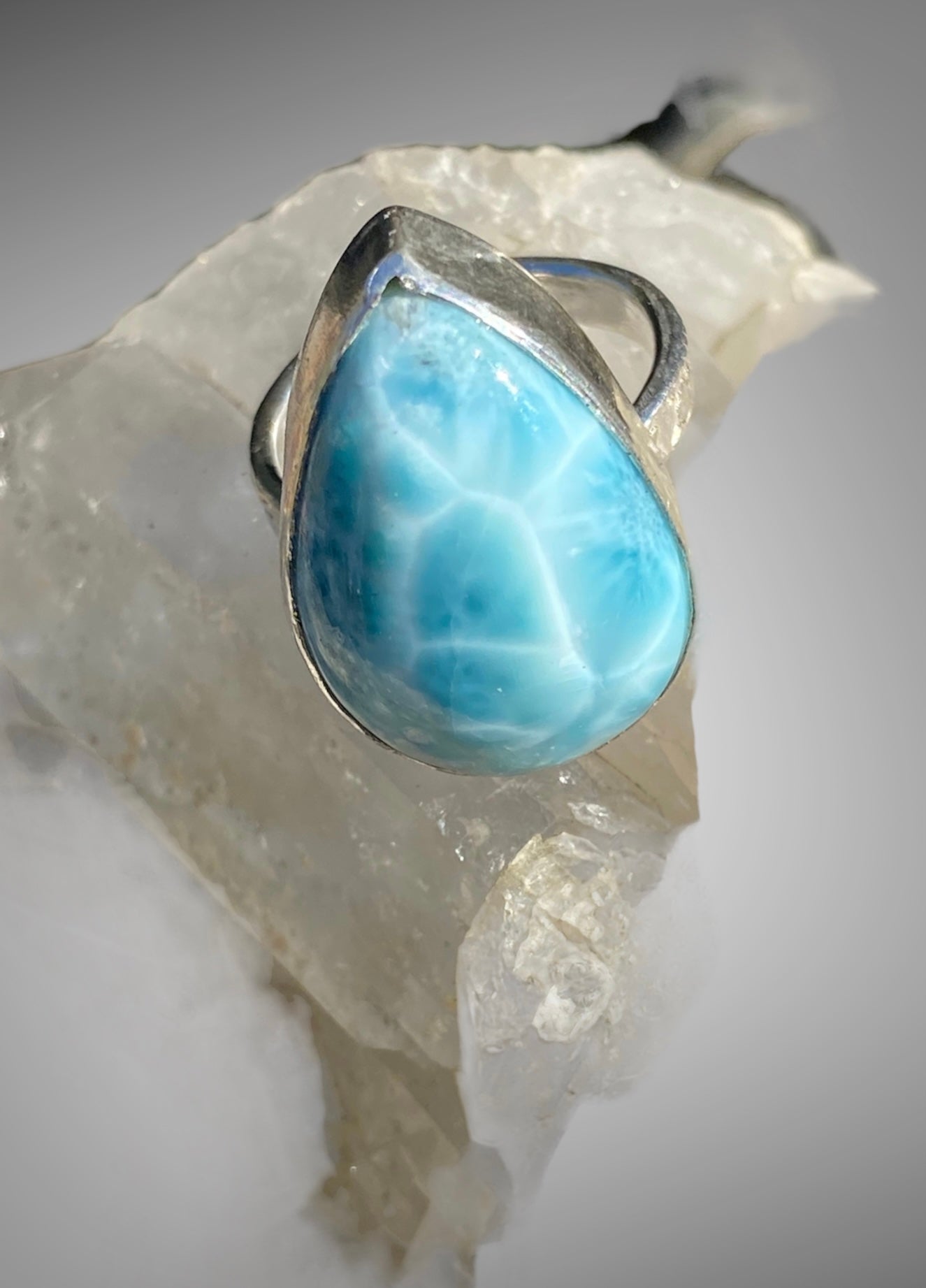 Handmade Sterling Silver Larimar Ring