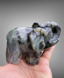 Natural Gemstone Crystal Elephant Carving Figurine