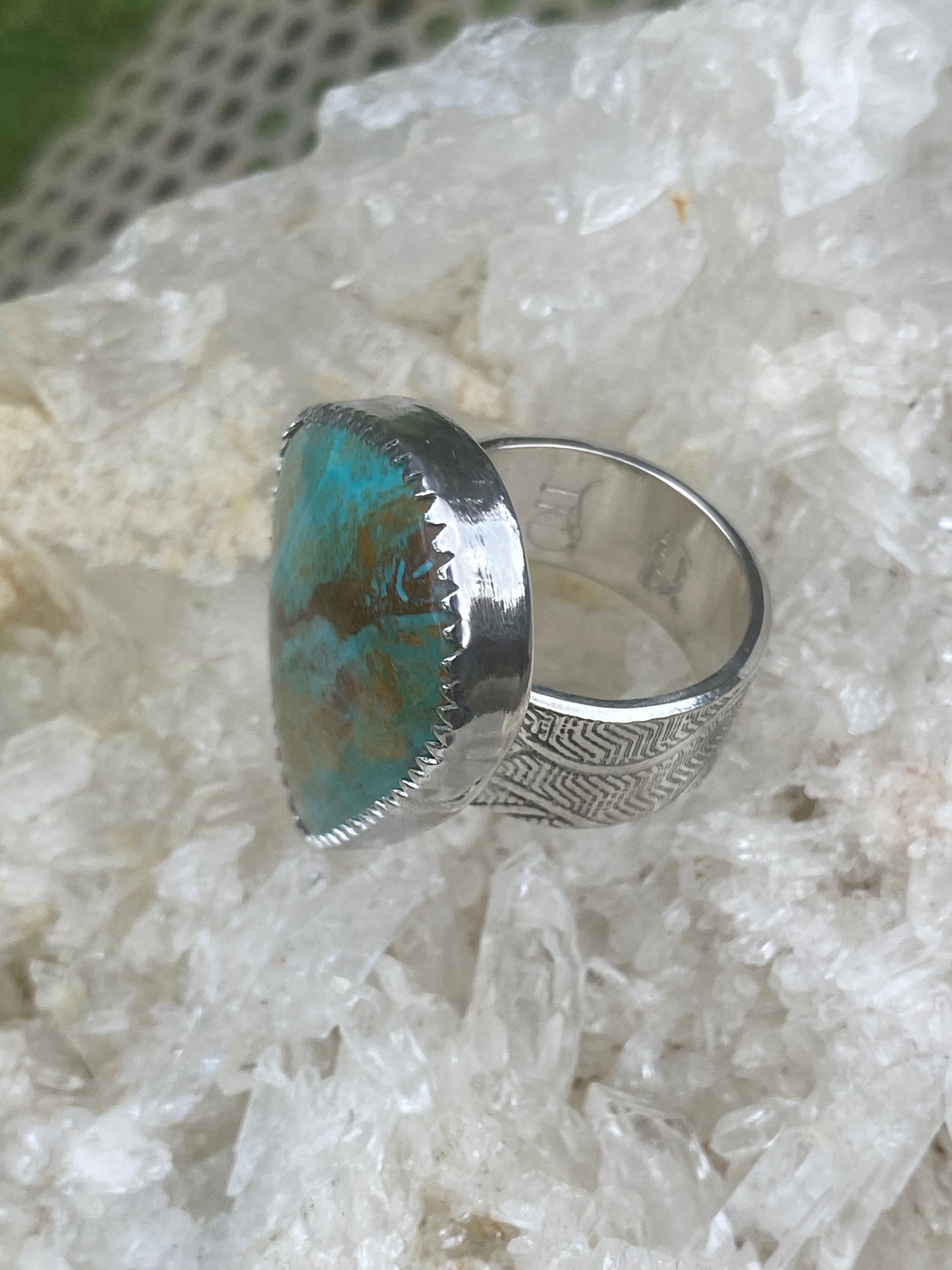 Artisan Kingman Turquoise Sterling Silver Statement Ring