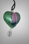 Ruby in Zoisite Heart Wrapped Pendant