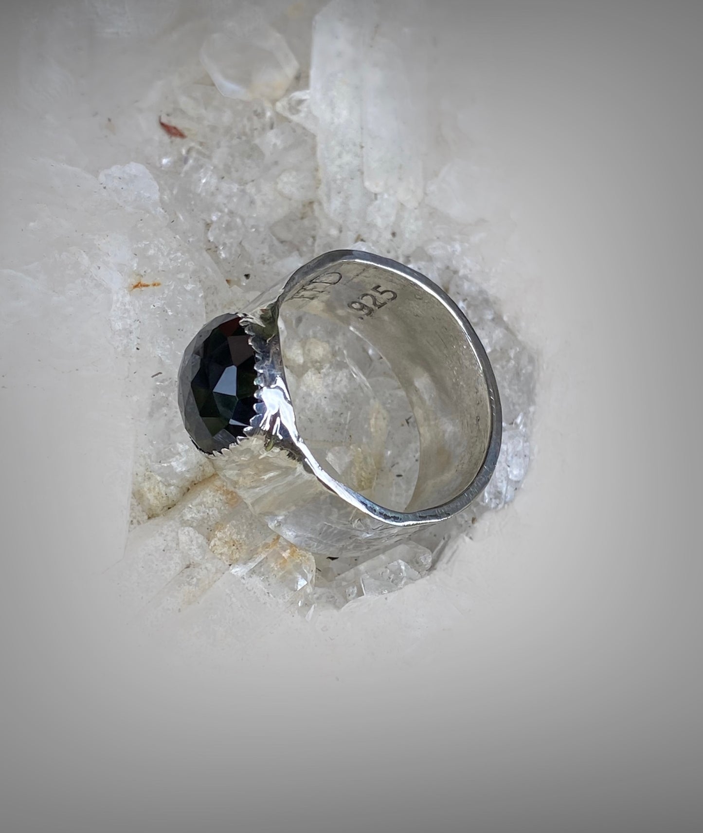 Handmade Rose Cut Black Spinel Ring sold