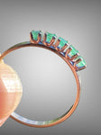 14k White Gold 5 Stone Emerald Ring
