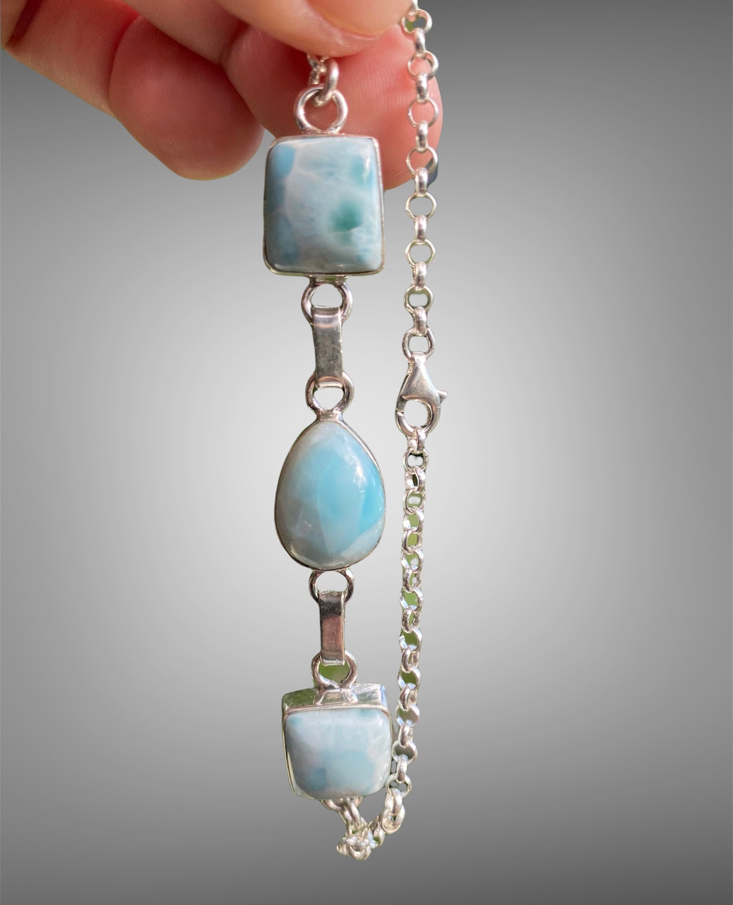Ocean Blue Larimar & Sterling Bracelet sold