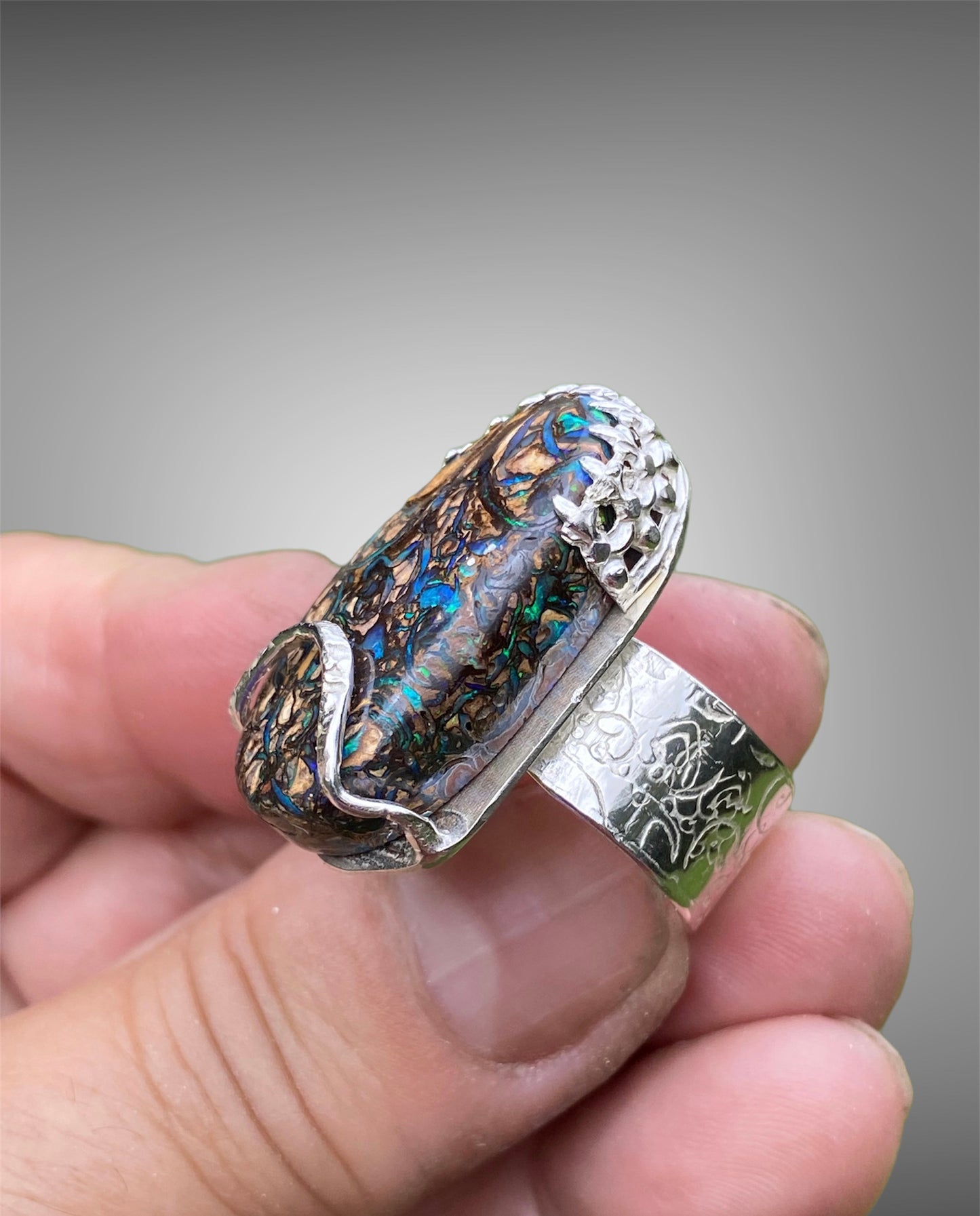 Handmade Yowah Nut Opal Ring sold