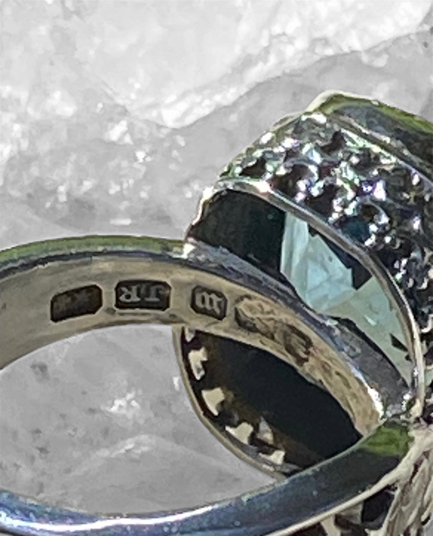 Custom Handmade Swiss Blue Topaz Ring for Kaye sold