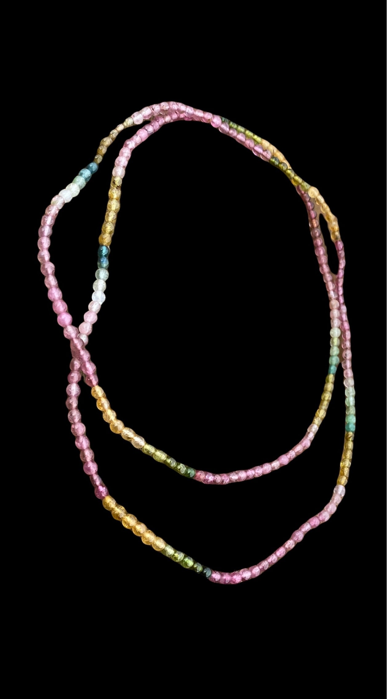 Multicoloured Natural Rainbow Tourmaline Bead necklace/bracelet