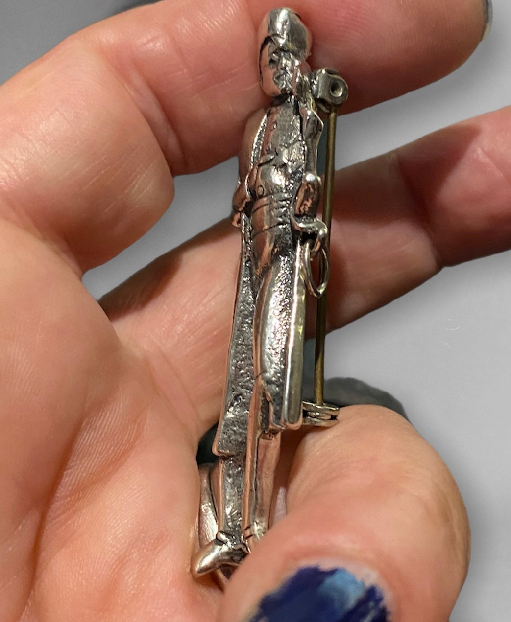 Antique Rare French Napoleon Sterling Lapel Pin Brooch