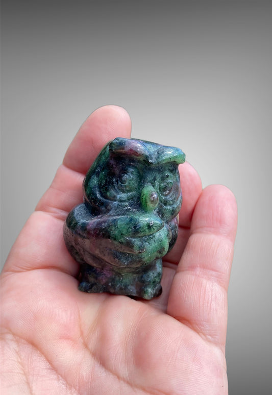 Ruby in Zoisite Owl