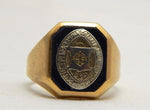 Men's 14K Yellow & White Gold with black onyx 1888 Pomona College School Ring (Vintage)