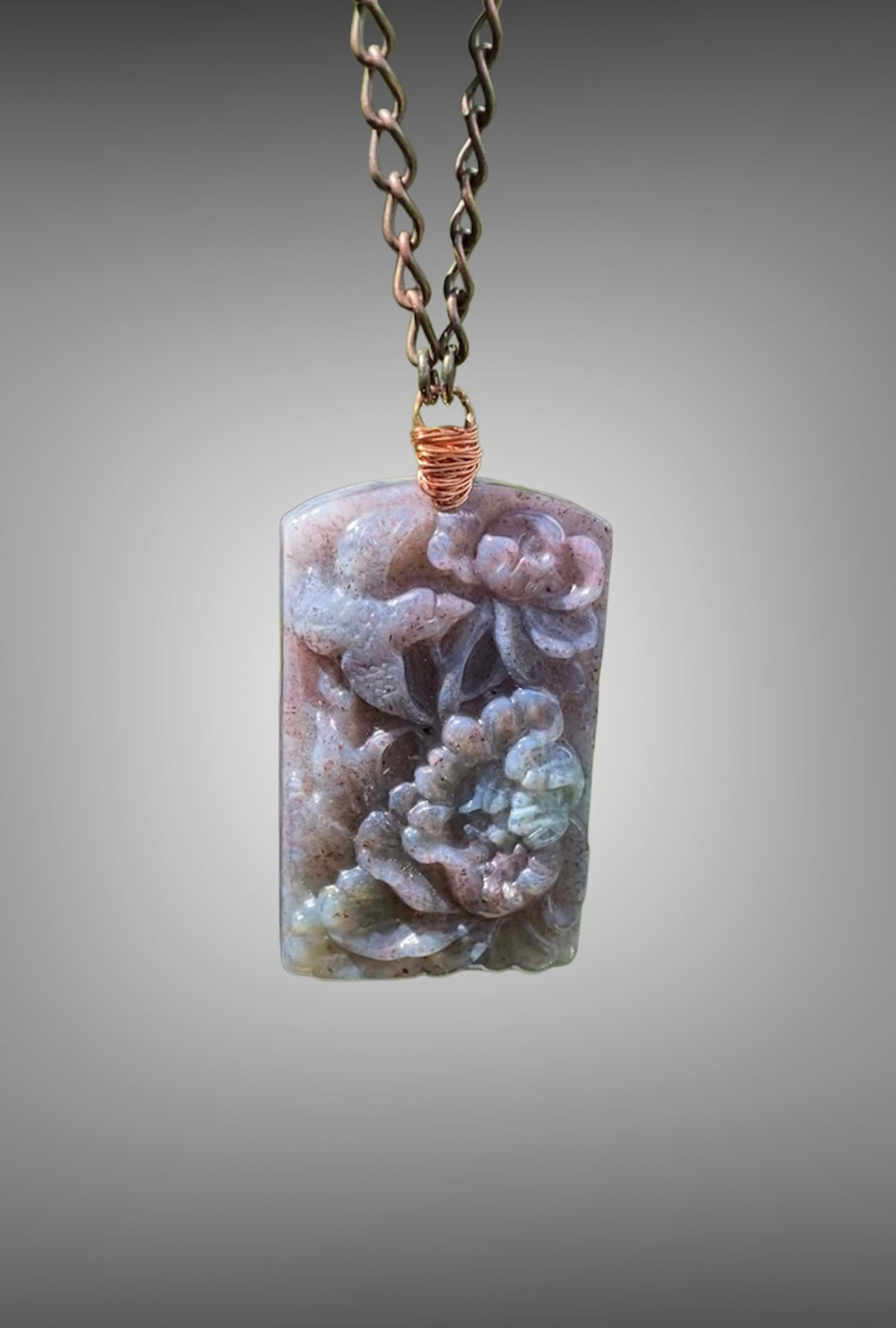 Ruby in Kyanite Carved Necklace