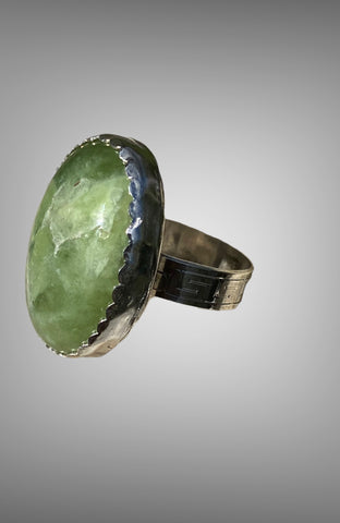 Handmade Green Grossular Garnet Ring