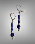 Blue Jade & Sterling Silver Earrings