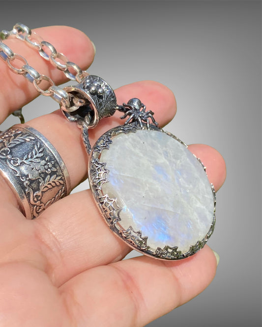 Moonstone Spider Pendant
