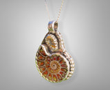 Handmade Ammonite & Citrine Pendant