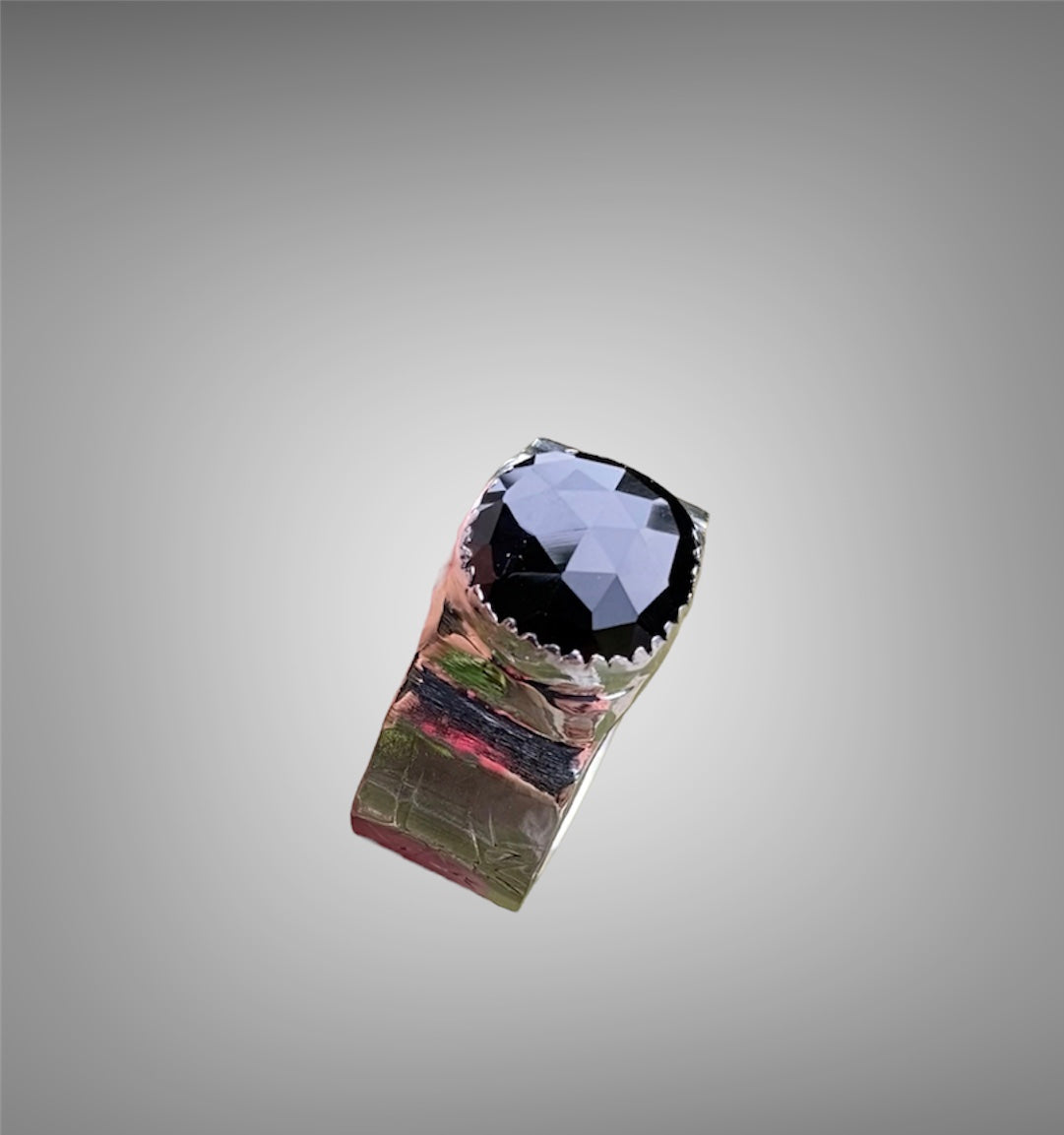 Handmade Rose Cut Black Spinel Ring sold