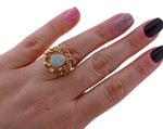 Vintage 14k Gold Naturalistic Opal & Diamond Ring