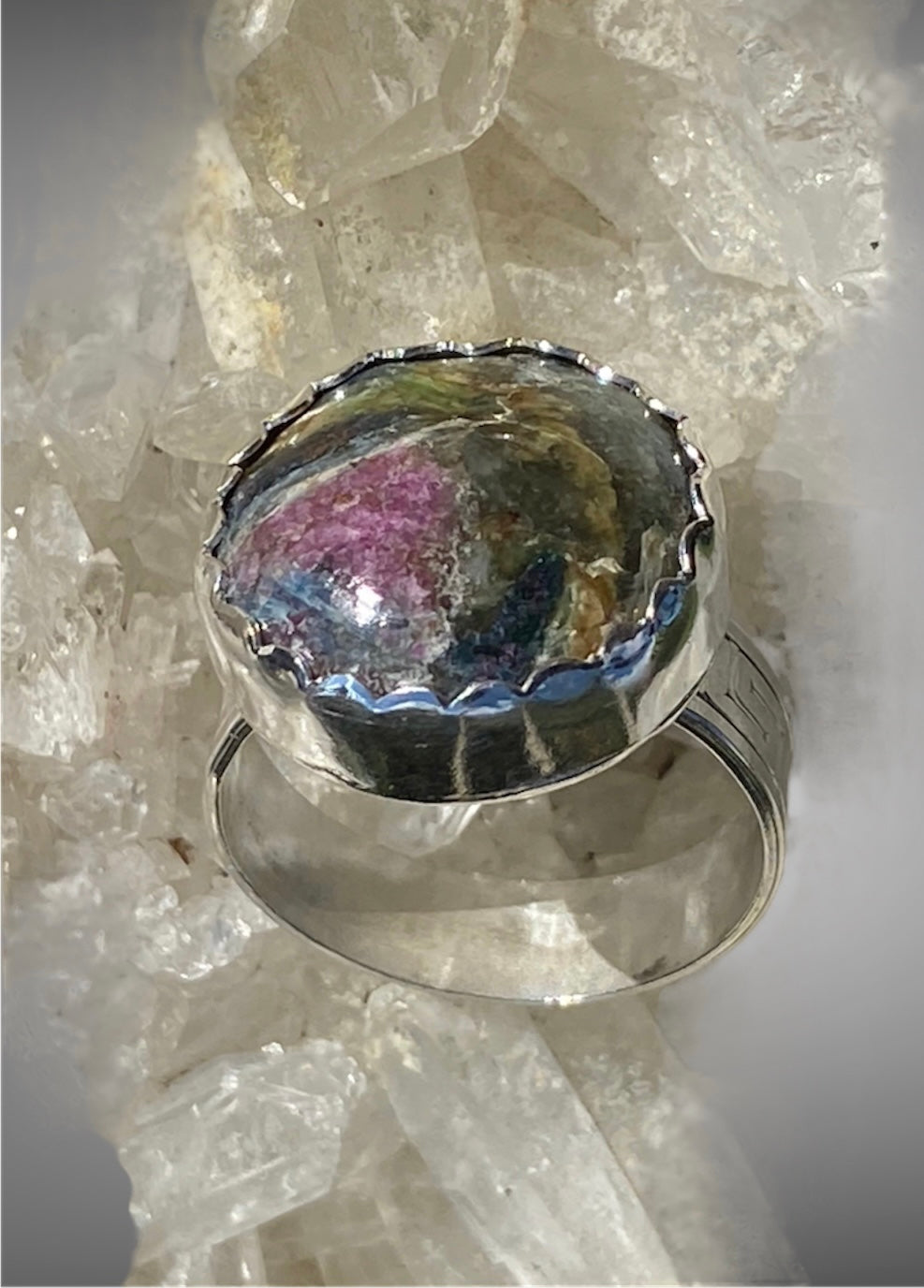 Handmade Sterling Silver Ruby in Kyanite Ring