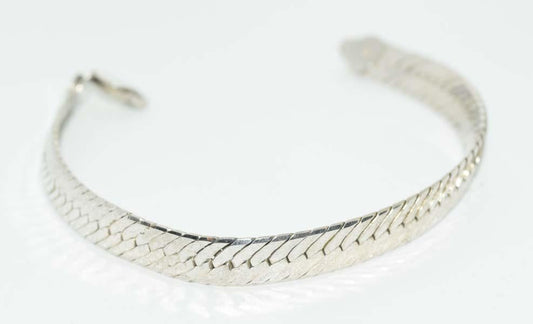 Heavy Italy Sterling 7inch Herringbone bracelet sold