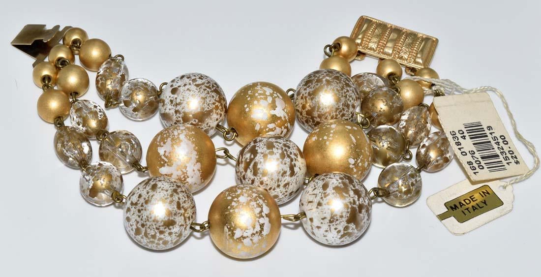 Vintage Made in Italy 3 Strand Bead Bracelet