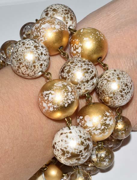 Vintage Made in Italy 3 Strand Bead Bracelet