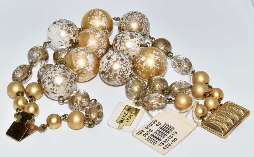 Vintage Made in Italy 3 Strand Bead Bracelet