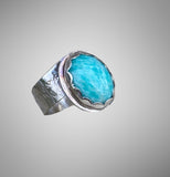 Hand forged Sterling Silver & Amazonite Ring