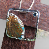 Yowah Opal & Sapphire Pendant