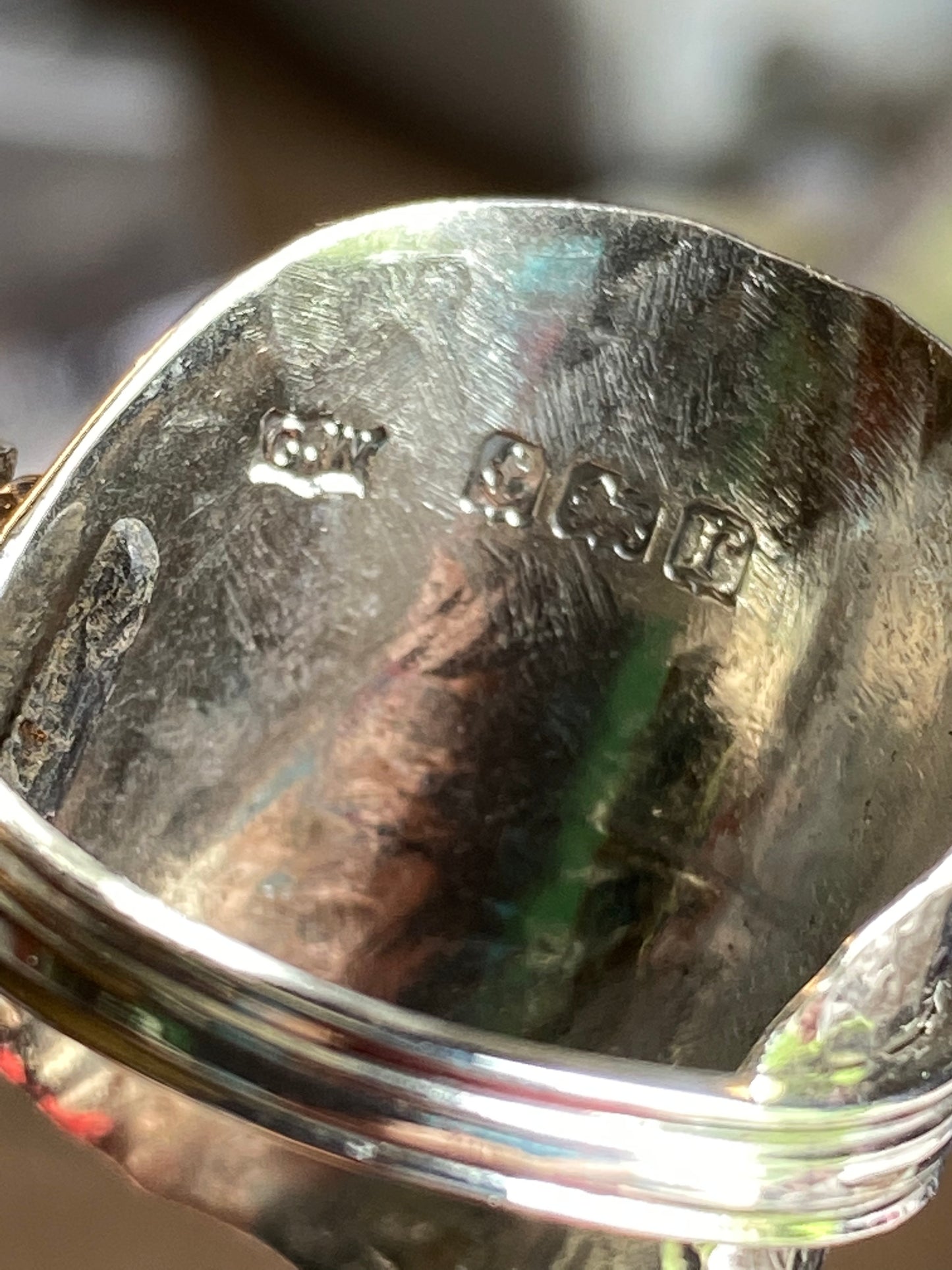 Vintage 1916 Birmingham Silver Spoon Ring sold