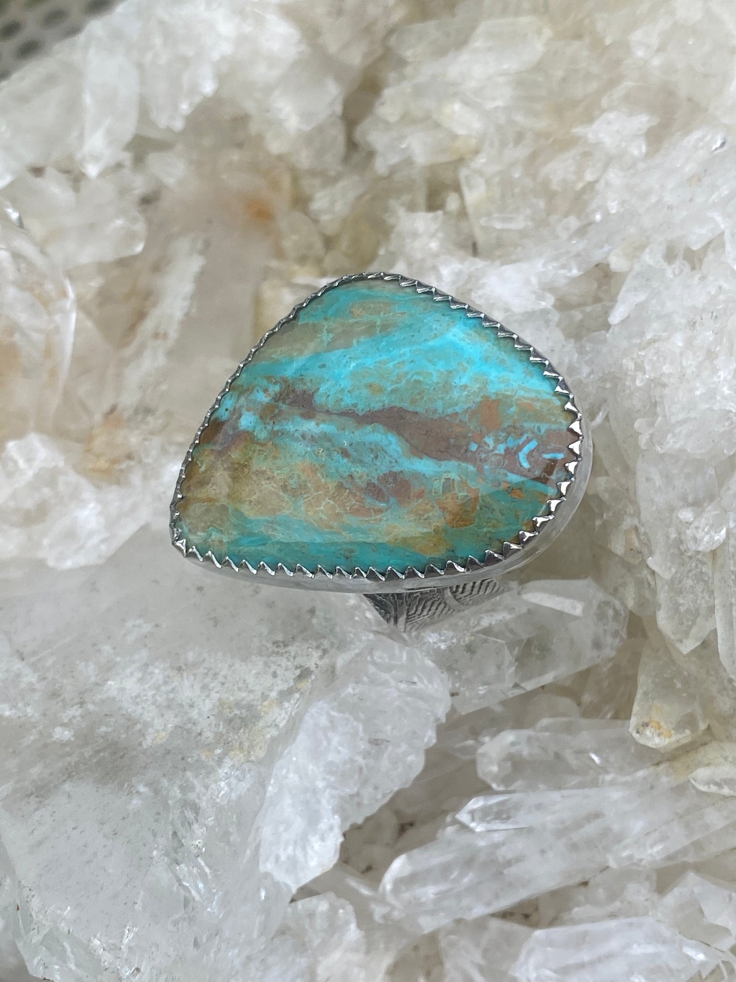 Artisan Kingman Turquoise Sterling Silver Statement Ring