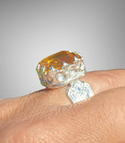 Artisan 15ct Citrine Cocktail Ring Sterling Silver