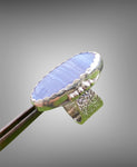 Beautiful Oval Blue Lace Agate Boho Ring