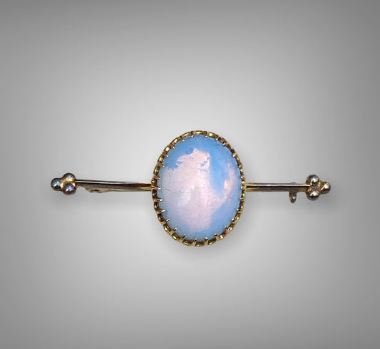 Vintage Moonstone Gold Plate Brooch