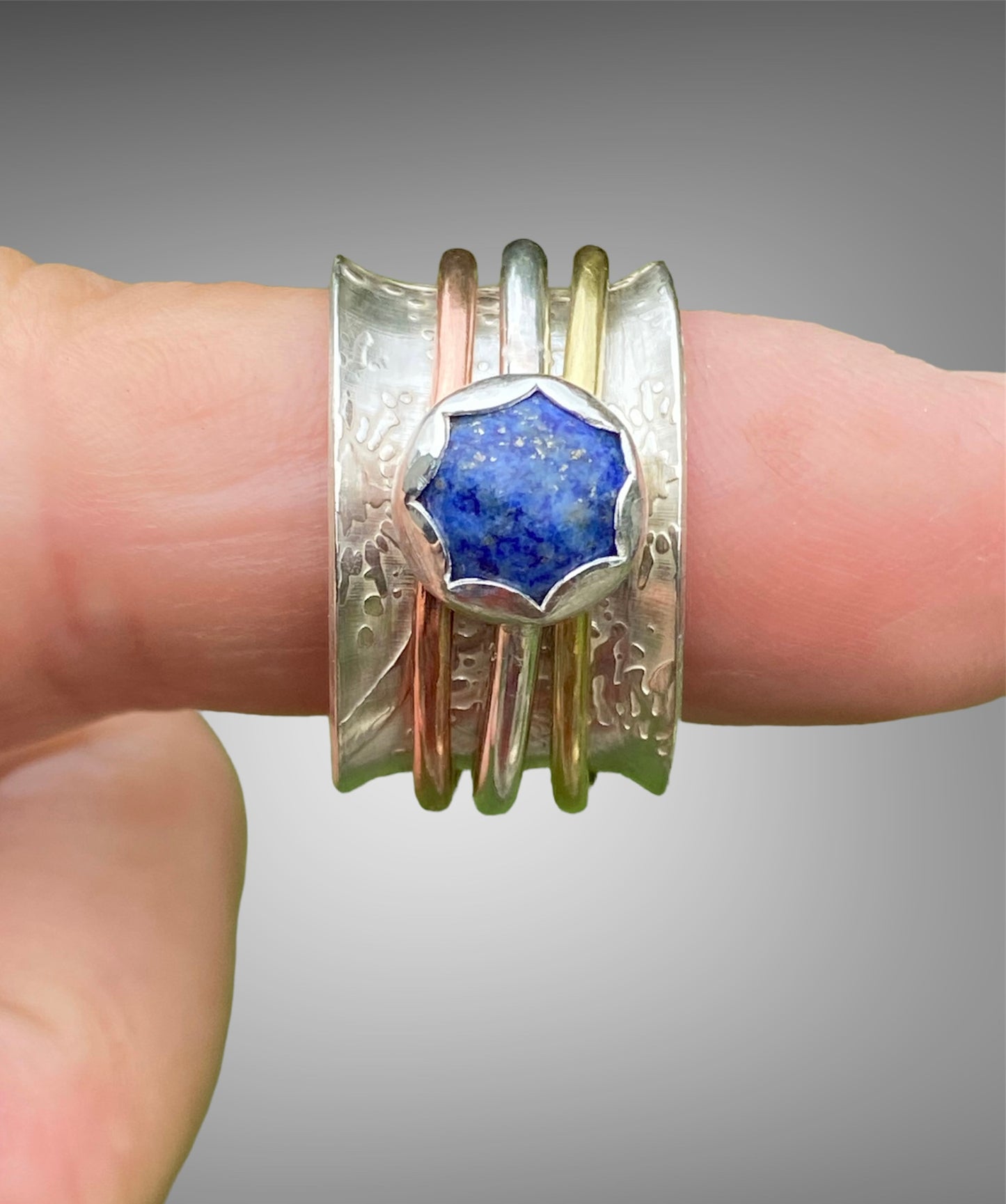 Handmade Lapis Lazuli Spinner Ring
