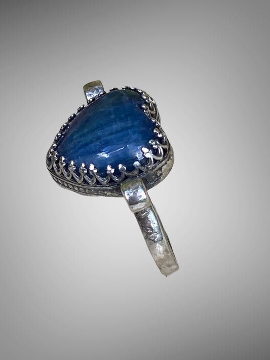 Handmade Blue Kyanite Heart Ring