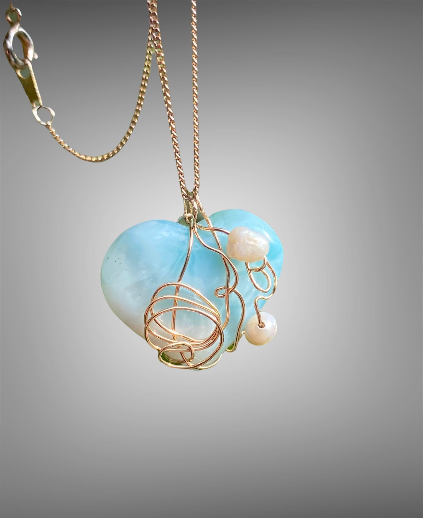 Larimar Heart Pendant