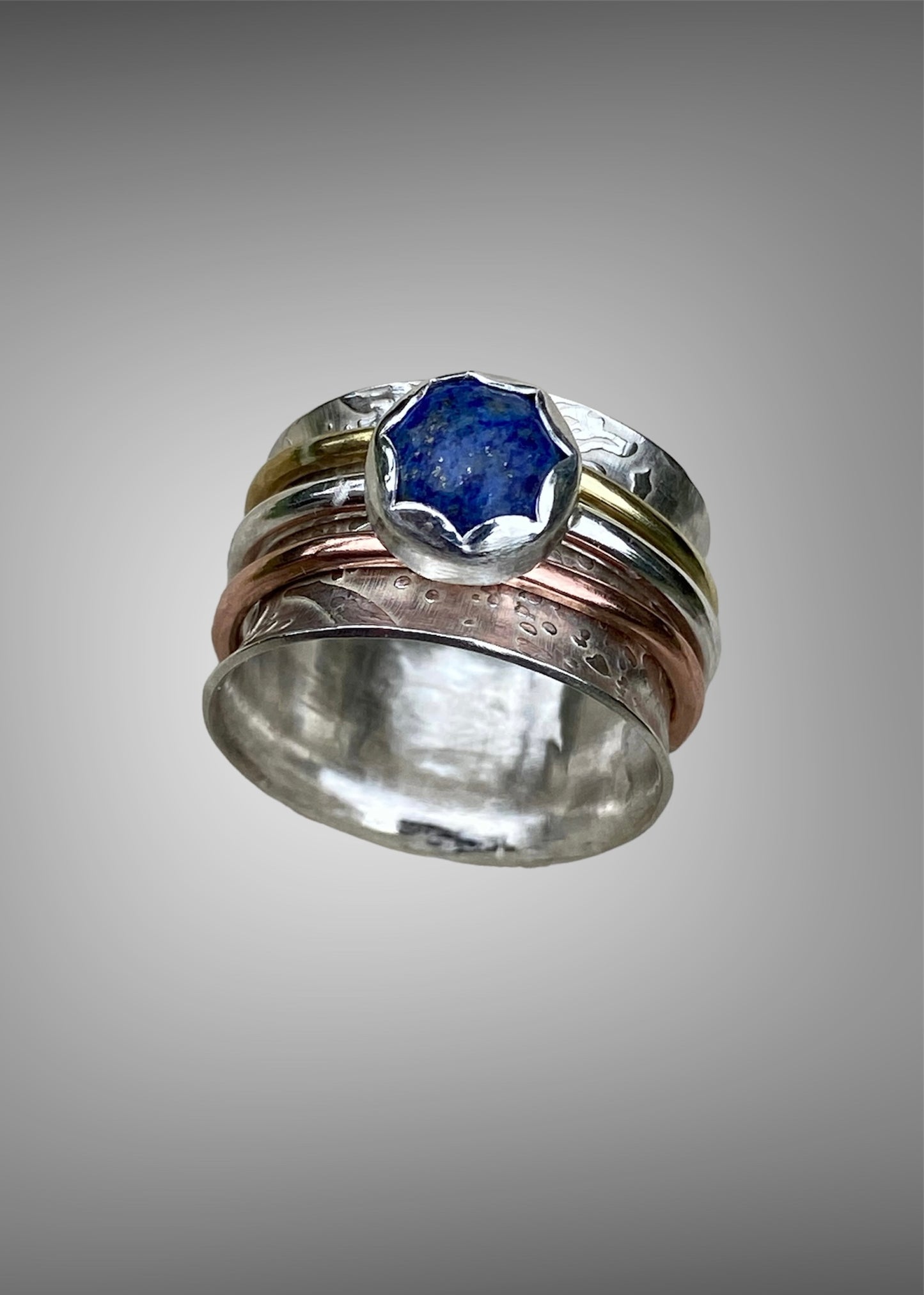 Handmade Lapis Lazuli Spinner Ring