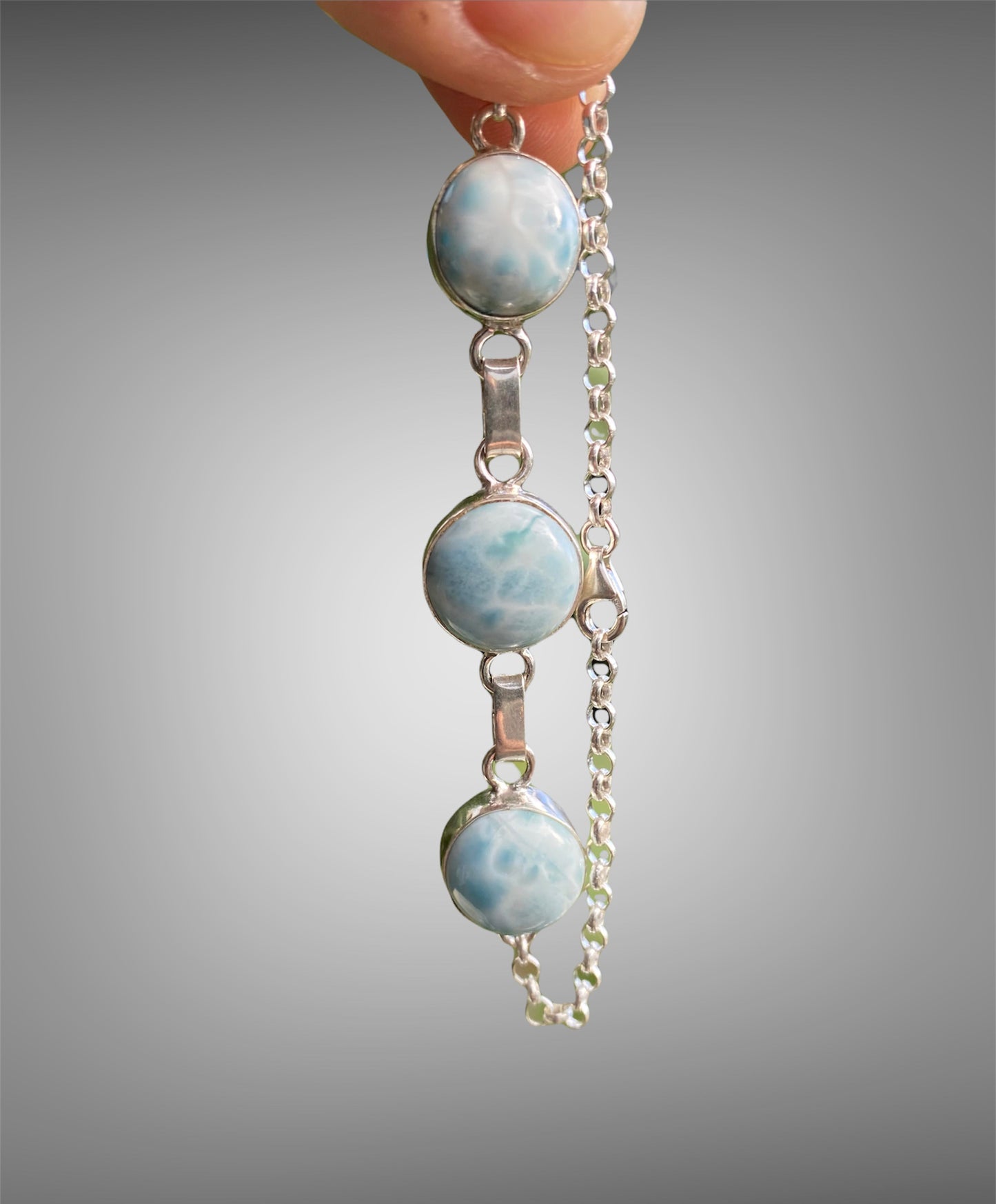 Ocean Blue Larimar & Sterling Bracelet sold
