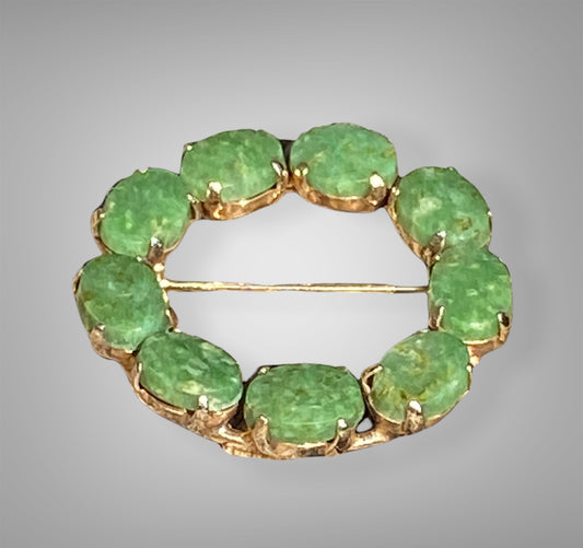 Vintage Jade GP Brooch