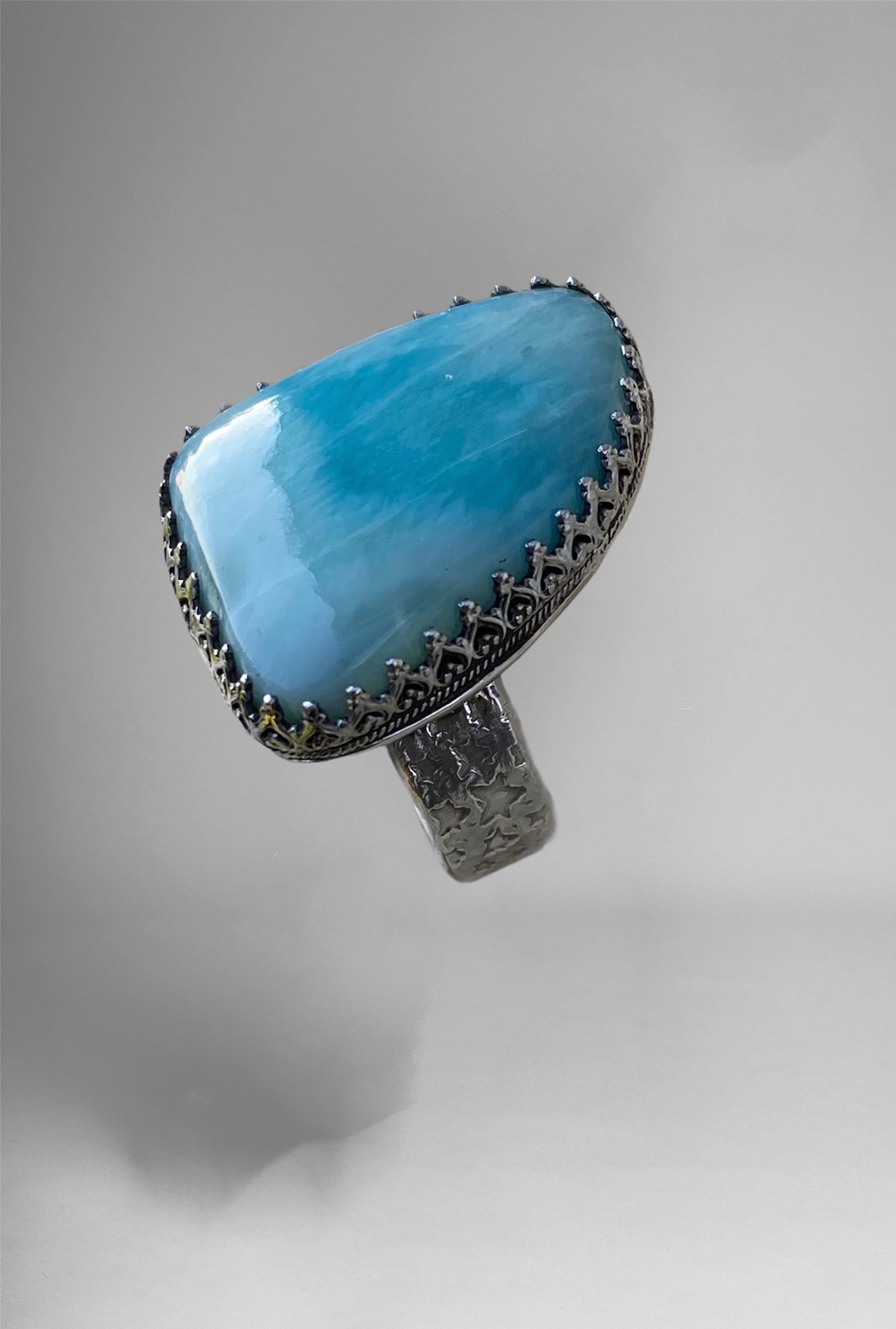 Handmade Larimar Cocktail Ring