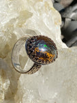Qld Boulder Opal Ring 14k Gold Filled