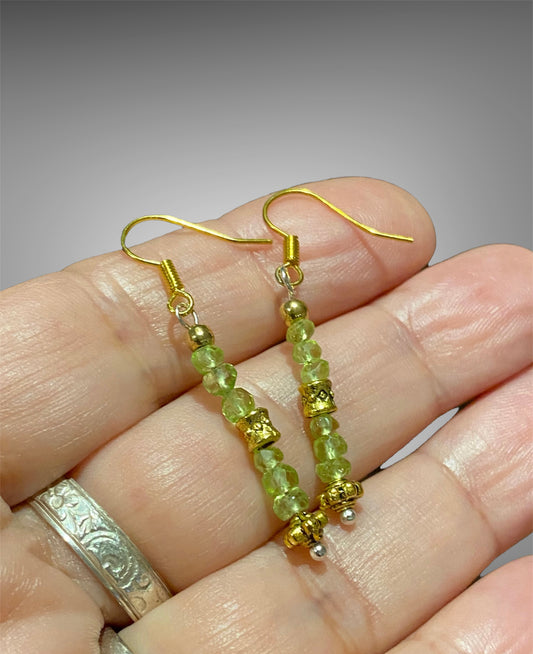 Peridot Faceted Bead Earrings sold