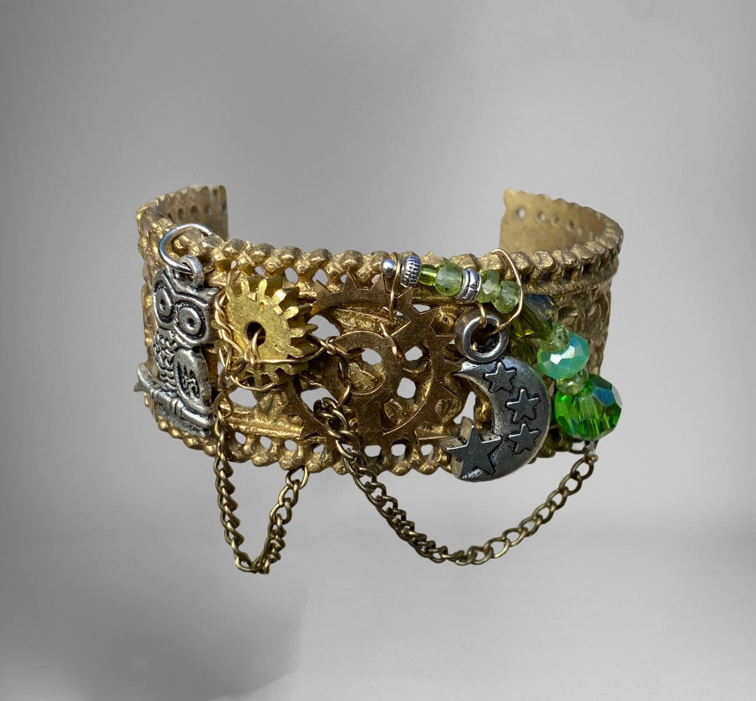 Steampunk Gold Tone Cuff