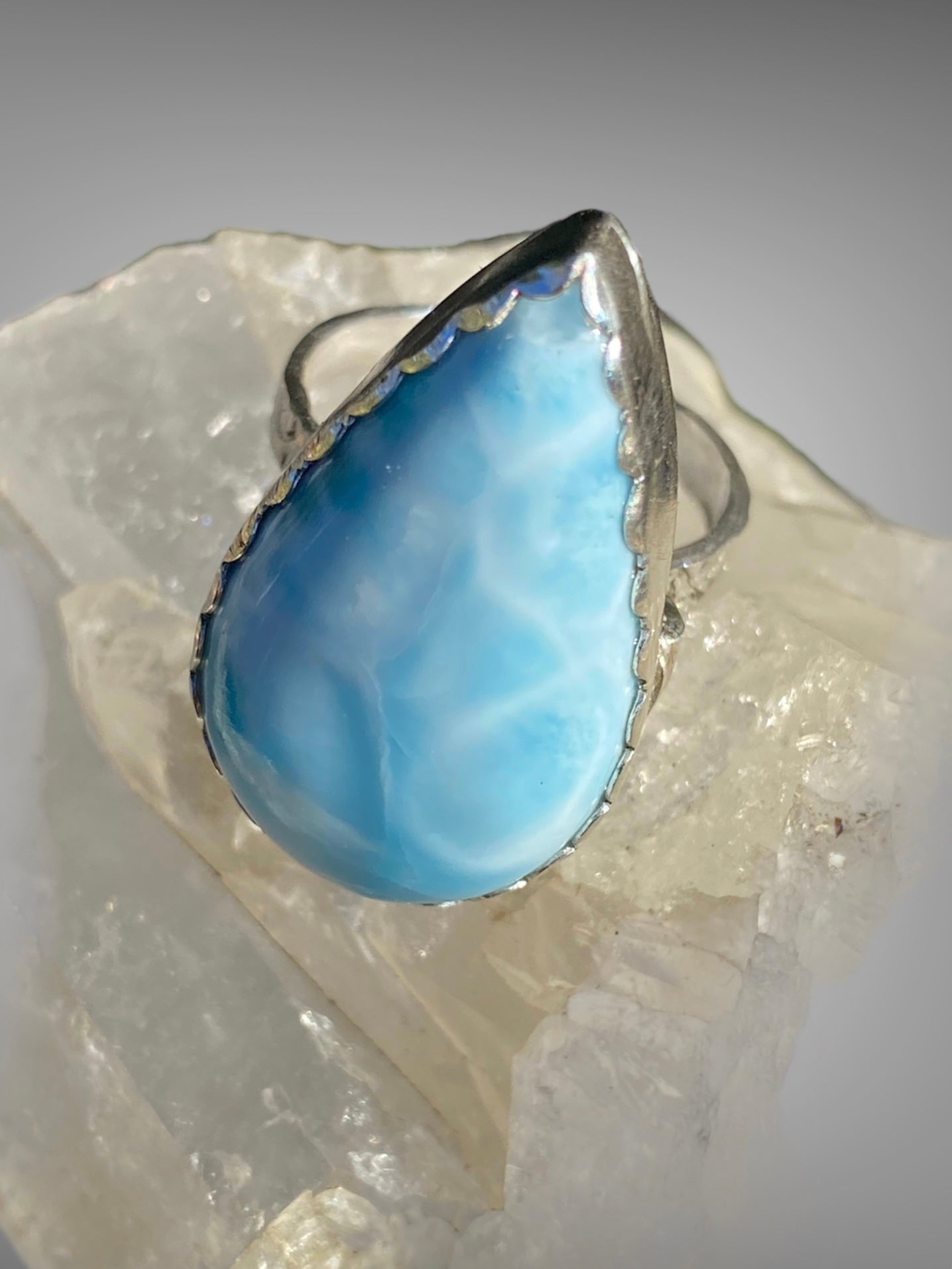 Handmade Sterling Silver Larimar Ring