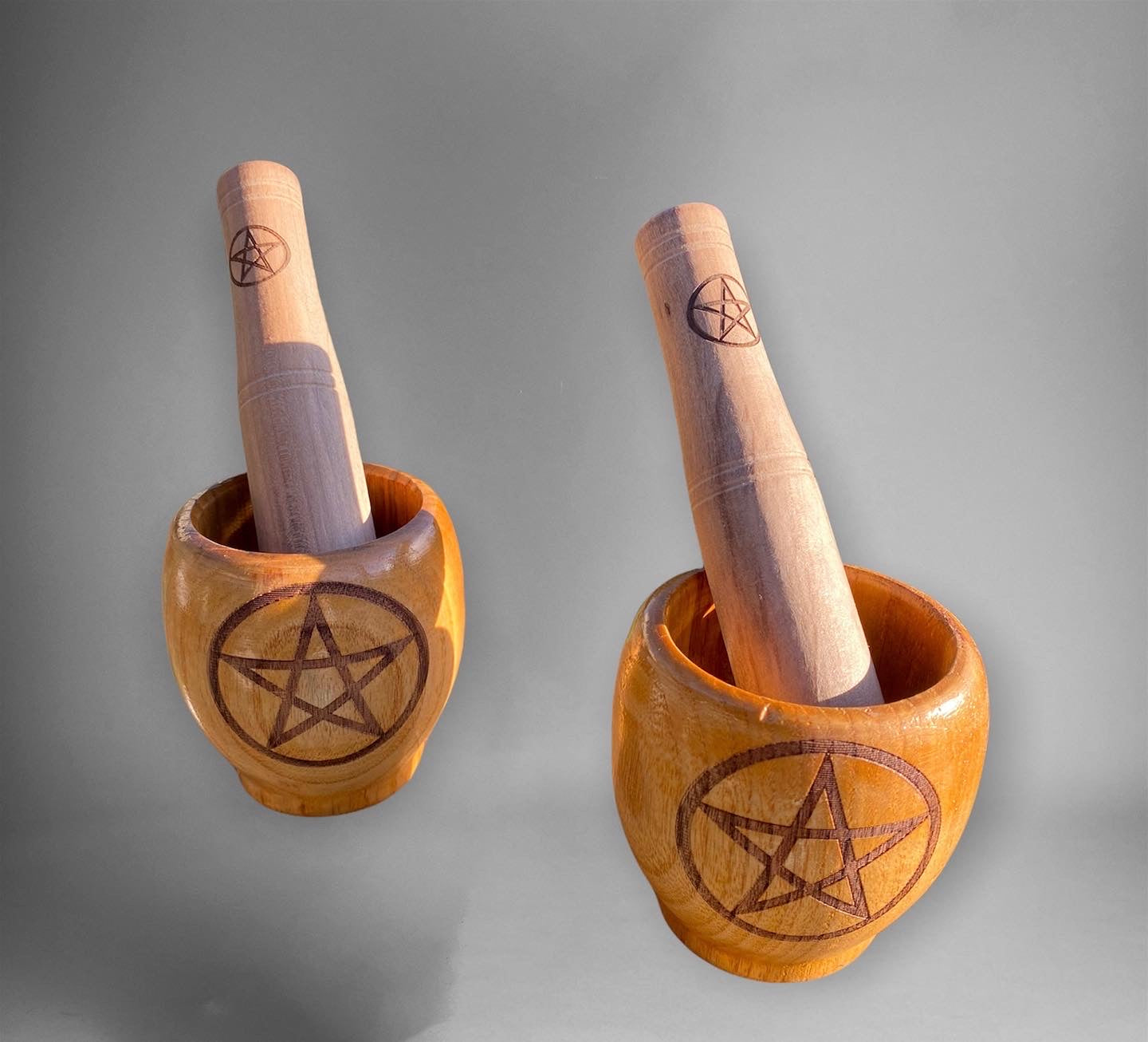 Carved Timber Mortar and Pestle