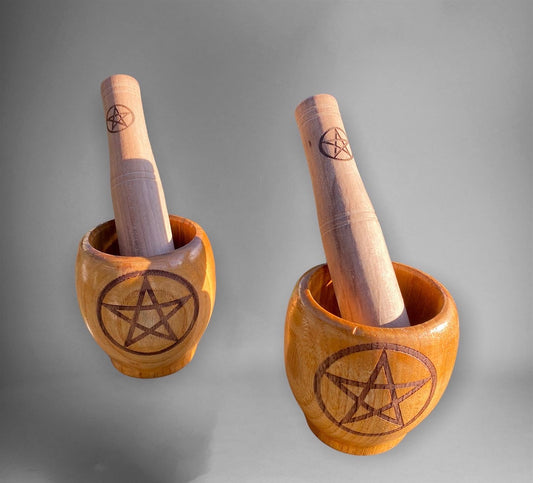 Carved Timber Mortar and Pestle