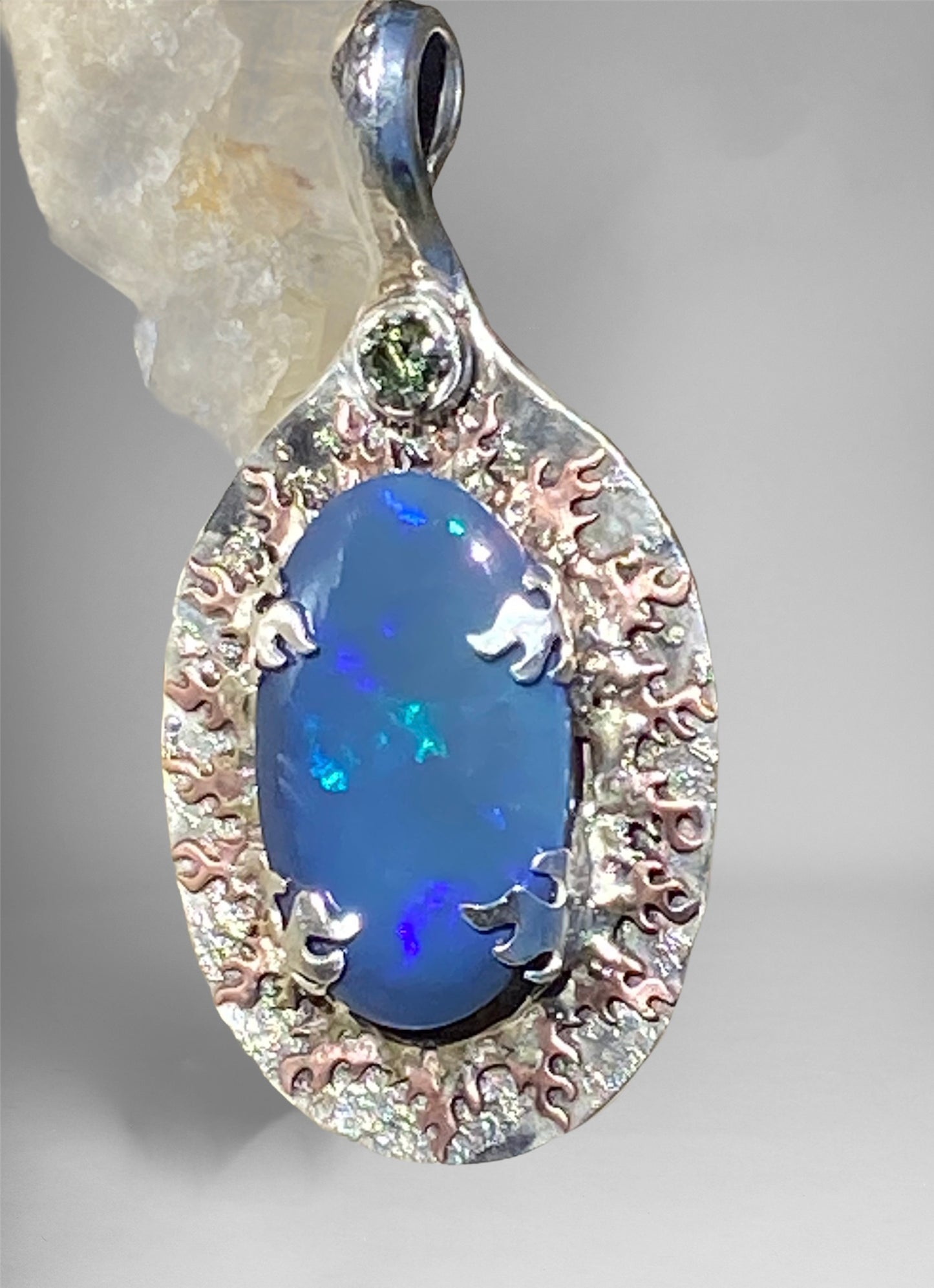 Commission Roy - Handmade Lightning Ridge Opal Pendant sold