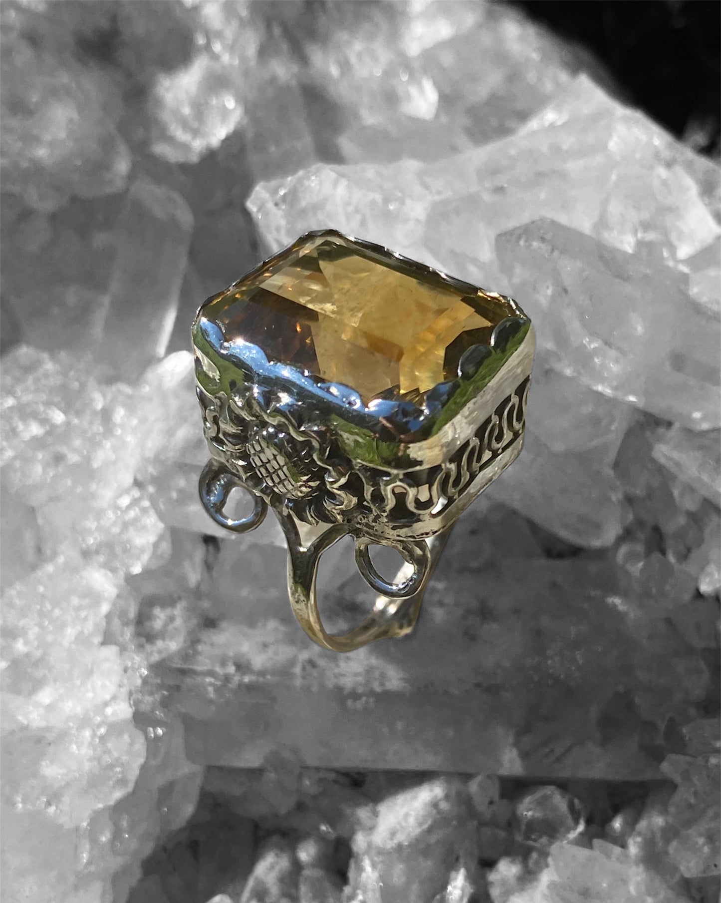 Custom Statement Citrine Cocktail Ring sold